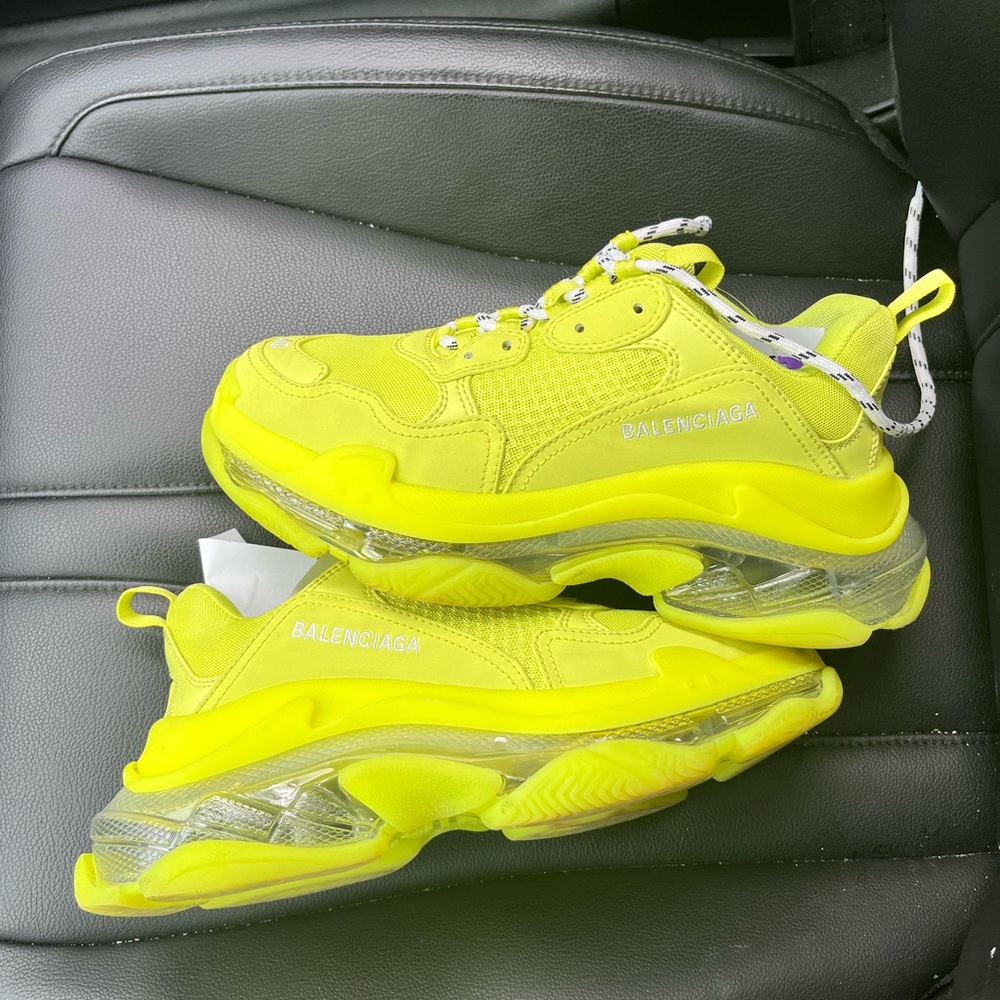 Yellow Balenciaga Triple S Sneakers